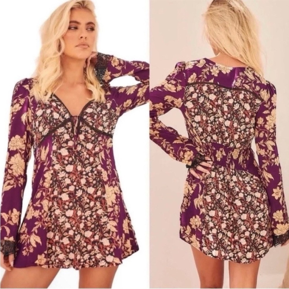 Free People Odette Floral‎ Long Sleeve Tunic NWT XSmall - Picture 7 of 14